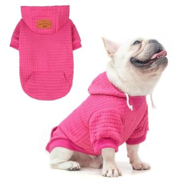 Imagem de BEAUTYZOO Moletom com capuz para cães pequenos, médios e grandes, roupas quentes de inverno para cachorrinho tamanho P M cachorros menina menino, suéter para cachorro moletom com capuz com bolso Bulldog Pitbull gato casaco