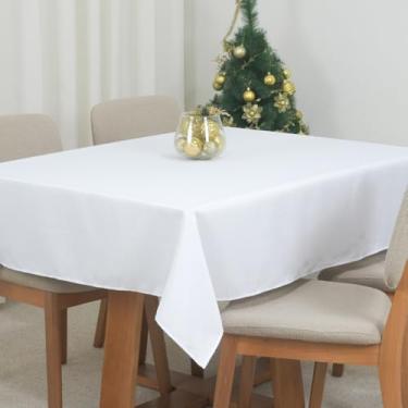 Imagem de Toalha de Mesa Retangular, Oxford Maquinetado Branca, 200x145cm, 6 Lugares, Clássica