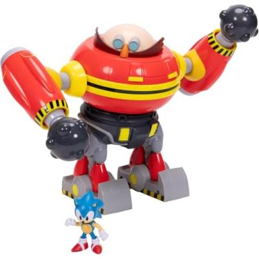 Imagem de Sonic The Hedgehog 2.5" Action Figure Hammer Egg Robot Deluxe Playset. 360 Degree Spin Attack and Projectile Cannon Arms! 3 Strikes Until Hammer Egg Robot Explodes!