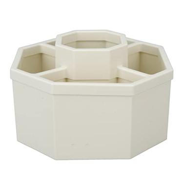 Imagem de Porta-canetas giratório 360 Organizador de lápis Caixa de armazenamento de mesa com grande capacidade para uso multiuso para escritório, escola, material doméstico, plástico