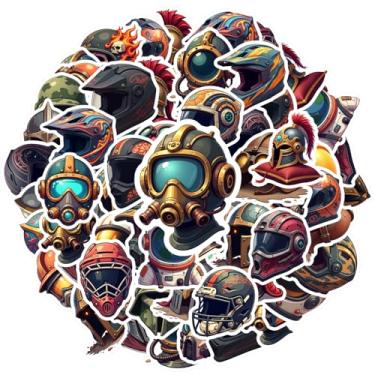 Imagem de 35 peças Capacete Soldado Medieval Futurista Espaço Graffiti Adesivos de Brinquedo Blindado Papelaria Adesivos para Guitarra DIY Bicicleta Skate Laptop Bagagem Decoração DIY Telefone Laptop Scrapbook