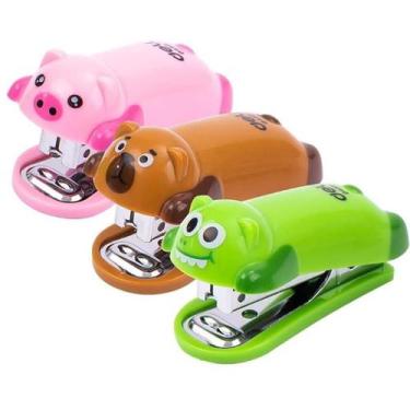 Imagem de Grampeador de Metal Mini 26/6 Bichinhos Sortidos ATÉ 12 Folhas - Deli