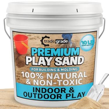 Imagem de Trade Grade Areia para caixa de areia para crianças - Balde de areia natural para crianças, brincadeiras sensoriais, mesas e diversão ao ar livre, perfeito para construção de castelo molhado e