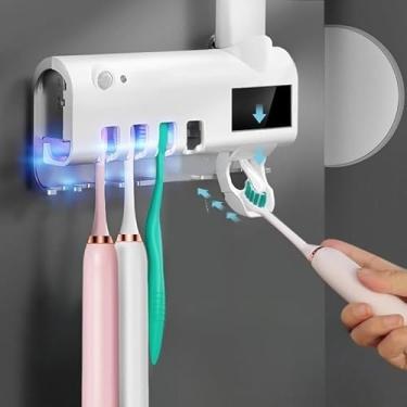 Imagem de Suporte Esterilizador para Escova de Dente com/sem Luz UV - 2 em 1 Organizador e Higienizador(OI-0364 COM LUZ)