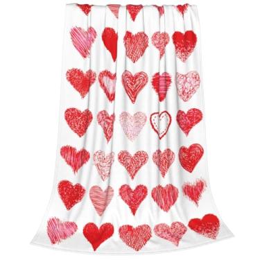 Imagem de Cobertor de dia dos namorados, cobertor de flanela leve e macio, presente de aniversário de casamento para namorada, esposa, cobertores antibolinhas para cama, sofá, cadeira, 101 x 127 cm
