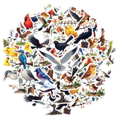 Imagem de 50 peças de pássaros, natureza, vida selvagem, papelaria, adesivos, ilustrados para notebook, bagagem, celular, copo, mala, celular, bagagem, laptop, guitarra, carro, adesivos, brinquedos