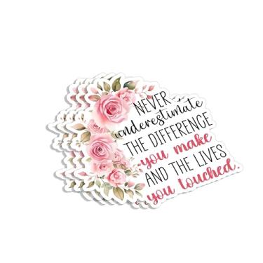 Imagem de (3 peças) Never Underestimate The Difference You Made and The Lives You Touched Adesivo Significativo Inspirador Frascos de Vinil Motivacionais para Laptop Kindle Garrafas de Água Livros - 7 x 7 cm