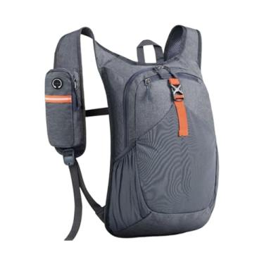 Imagem de Baoblaze Mochila de caminhada com bolso para celular com zíper, mochila ergonômica para trilhas e caminhadas, alça de ombro ajustável para viagens e lazer, Cinza
