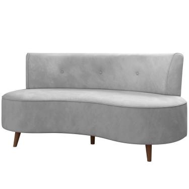 Imagem de Sofá Chaise Living 2 Lugares 160cm Para Sala Istambul K01 Veludo Cinza - Lyam Decor