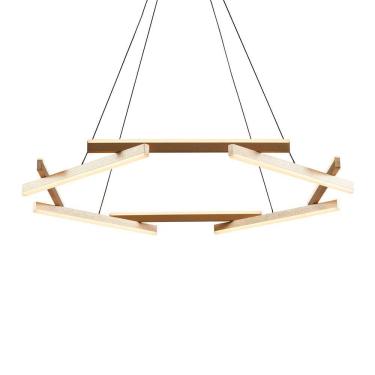 Imagem de Lustre Pendente Nordecor Wida 2787 Preto - Ouro Champagne Led Bivolt Preto - Ouro Champagne 2787