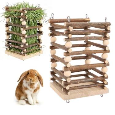 Imagem de Tnfeeon Alimentador de Cobaia Alimentador de Coelho de Madeira Suporte de Coelho de Grande Volume Rack de Suspensão Gaiolas de Cobaia Acessórios para Furão de Chinchila Acessórios de