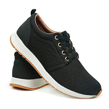 Imagem de Tênis Casual Esportivo, Design Jovem para Caminhada, Corrida, Academia e Trabalho, Solado em Borracha, Leve e Macio (Preto/Bege, BR, Adulto, Numérico, 40)