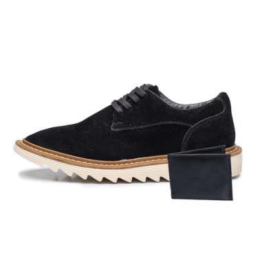 Imagem de Sapato Social Oxford Masculino em Camurça, Estilo Brogue com Solado Tratorado e Carteira, para Festas e Uso Diário (Preto Off, BR, Adulto, Numérico, 39)