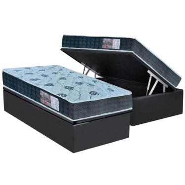 Imagem de Cama Box Baú Solteiro: Colchão Anatômico Orthoflex D45 / EP Cecina + Base CRC Suede Gray(88x188)
