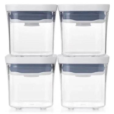 Imagem de Kit 4 Pote Hermético Oxo Pop 2.0 Quadrado 200Ml