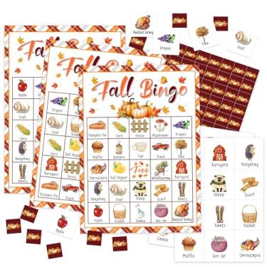 Imagem de Levitatinyear Fall Bingo Game, Fall Harvest Games with 24 Players, Autumn Holiday Supplies Activities, Thanksgiving Party Favors for Adults Large Group