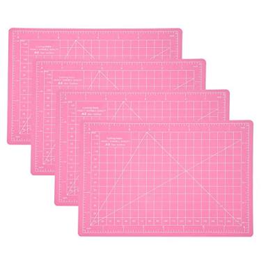 Imagem de 4 unidades A5 Rosa Tapete de corte de PVC autocurativo, artesanato, escultura em papel, gravura, placa em escala, modelo, almofada de corte para escrita, pintura, artesanato e uso