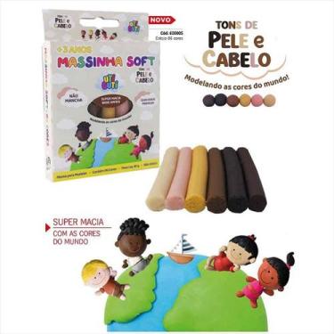 Imagem de Massa de modelar UtiGuti tons de pele e cabelo 6 cores 90g