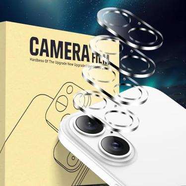 Imagem de Pacote com 4 protetores de lente de câmera para iPhone 17 (6,3 polegadas), película de vidro temperado com dureza 9H, compatível com capas, antiarranhões, não afeta fotos noturnas - HD transparente