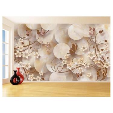 Imagem de Papel De Parede 3D Floral Textura Sala Flores 3,5M Xfl338 - Você Decor