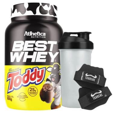 Imagem de Kit Best Whey Isolado Atlhetica Toddy 900g + Luva + Coqueteleira-Unissex