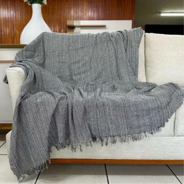 Imagem de Kit 02 Manta Para Sofá Grande King 2 E 3 Lugares Gigante 3,00x1,80 De Luxo Sofa E Cama Cinza Mesclado