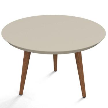 Imagem de Mesa De Centro Redonda Pés Madeira Luna 590 Off White - Patrimar