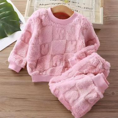 Imagem de Conjunto De Pijamas De Veludo Para Meninos E Meninas, Roupa De Inverno