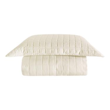 Imagem de Cobre Leito Matelassê Percal 300 fios Basic Solteiro 02 Peças 100% Poliéster - Marfim