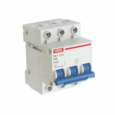 Imagem de Disjuntor DIN FD 3kA Tripolar 3P 50A - Condutor 10mm Curva C– FAME
