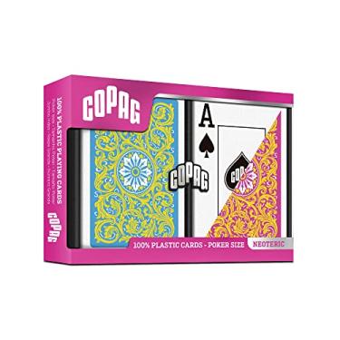 Imagem de Copag 1546 Neoteric Design 100% Plastic Playing Cards, Poker Size (Standard) Yellow/Pink/Blue Double Deck Set (Regular Index)