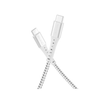 Imagem de Cabo USB 2.0 Tipo C Nylon Trancado Branco 1,20m Geonav