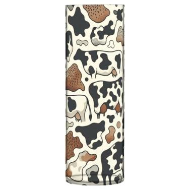 Imagem de JUZIHAI Vaso com padrão de couro bovino para flores 9,9 cm x 30 cm Cilindro de plástico moderno vaso de flores para centro de mesa de casamento decoração de casa