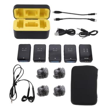 Imagem de Microfone de lapela sem fio com cancelamento de ruído, sinal estável, microfone de lapela portátil para câmera, telefone, computador, transmissão ao vivo, material ABS, 5