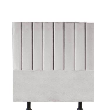 Imagem de Cabeceira Estofada Carla 100cm Solteiro Para Cama Colchão Box Quarto Suede Cinza Claro - Aurora Line