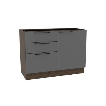 Imagem de Balcão De Cozinha Amsterdam Ph 3135 C- 1 Porta 3 Gavetas E Divisor De Talheres S- Tampo 120cm Avela-grafite - Herval