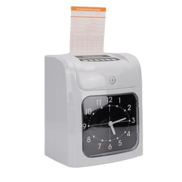 Imagem de Hyuduo Registrador de Ponto Eletrônico, Máquina de Controle de Presença de Funcionários Com 101 Cartões e Microcomputador de Impressão Bicolor para Gestão de Tempo Em Escritórios de (Plugue dos EUA)