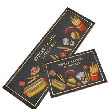 Imagem de Conjunto de passadeira antiderrapante para cozinha(Batata Frita)