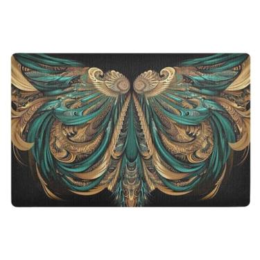 Imagem de Joisal Feather Wings Tapete divertido de boas-vindas, tapetes de cachorro para patas enlameadas, tapete de porta antiderrapante, entrada externa, 81 x 50 cm