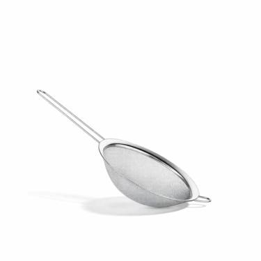 Imagem de Peneira de Cozinha em Aço Inox 16 cm · Malha Fina · Cabo Longo com Apoio Lateral · Ideal para Farinhas, Chás e Caldos