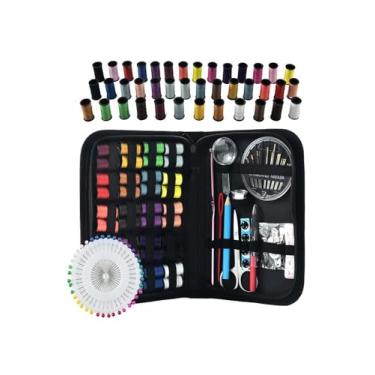 Imagem de Kit de costura portátil para adultos, 128 peças, acessórios de costura, contém linha, agulha, tesoura, fita métrica, dedal, bricolage, presentes de Natal