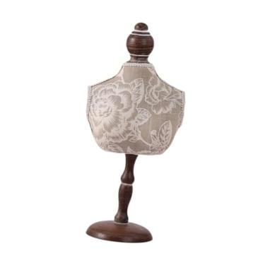 Imagem de simhoa Expositor de joias, busto, colar, manequim, suporte, corrente, organizador, modelo de manequim para exposição, loja, casamento, negócios, showroom, 16x36cm com Flor