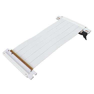 Imagem de Luocute Cabo Riser PCIe 4.0, Cabo de Extensão de GPU X16 Flexível Com Blindagem EMI, Componentes Internos para Séries 4090 4080 4070 4060 e R X 7000, Compatível Com Versões Anteriores (Branca)