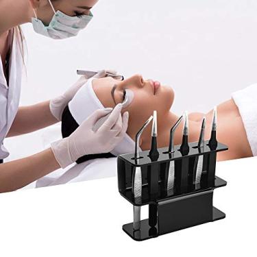 Imagem de Semme Suporte de Pinça, Prateleira, Pinça de Extensão de Cílios Acrílico, Rack de Armazenamento, Organizador, Acessórios de Ferramentas para Profissionais de Salão de Beleza, Preto e