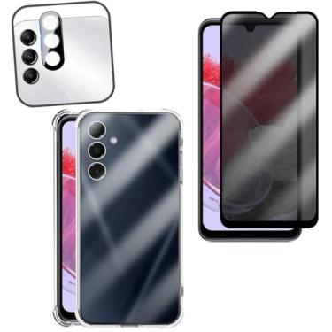 Imagem de Kit de Proteção para Samsung Galaxy M34, Capa Transparente Anti-Impacto + Película de Privacidade 3D + Protetor de Lente da Câmera