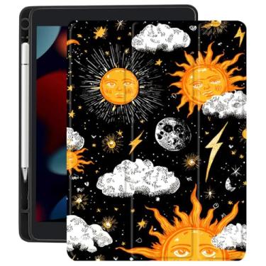 Imagem de CozyNestCY Capa para iPad de 10,9 polegadas 10Th Boy Cool Sun Moon Design Capa para Ipad Estética Transparente Traseira Linda Capa Padrão Engraçado Auto Sleep/Wake Suporte de Lápis À Prova de Choque