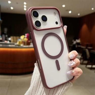 Imagem de HJZSZX Capa magnética fashion para iPhone 16 Plus, capa com carregamento sem fio e à prova de choque (para iPhone 16 Plus/Plum)