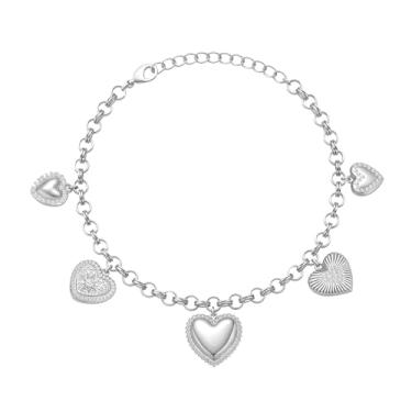 Imagem de Eesphy Pulseira feminina banhada a ouro 18 quilates, corrente dupla com cristais austríacos, joia moderna ajustável, presente para mulheres, festas e uso diário, 6.5-7, Cristal