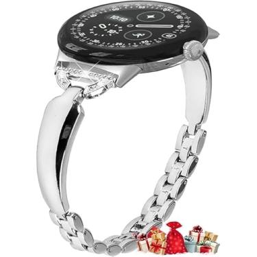 Imagem de Miimall Pulseira feminina para Google Pixel Watch 4, 3, 2, 1 de 41 mm, de liga de zinco, brilhante, diamante, elegante, elegante, ajustável para Pixel Watch 4, 3, 2, 1, prata