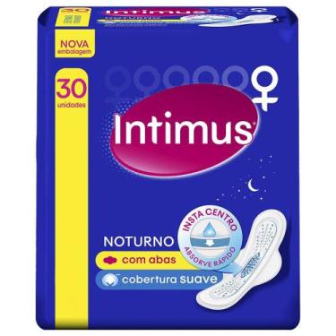 Imagem de Absorvente Intimus Gel Noturno Suave Com Abas Com 30 unidades, 1 Pacot